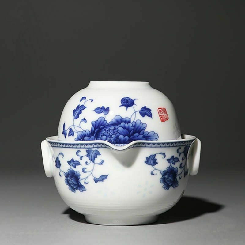 4"Chinese portable ceramic tea set Kung Fu tea cup travel tea set a pot cup