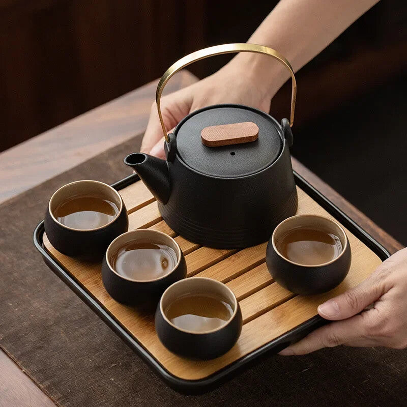 Chinese Tea Set Ceramic Teapot Teacup Set Kung Fu Tea Set Purple Sand Tea Pet