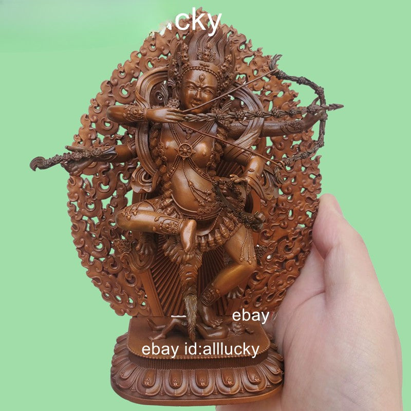 15cm Red Copper Carving Kurukulle Sculpture Nepal Tibet Kurukulle Statue