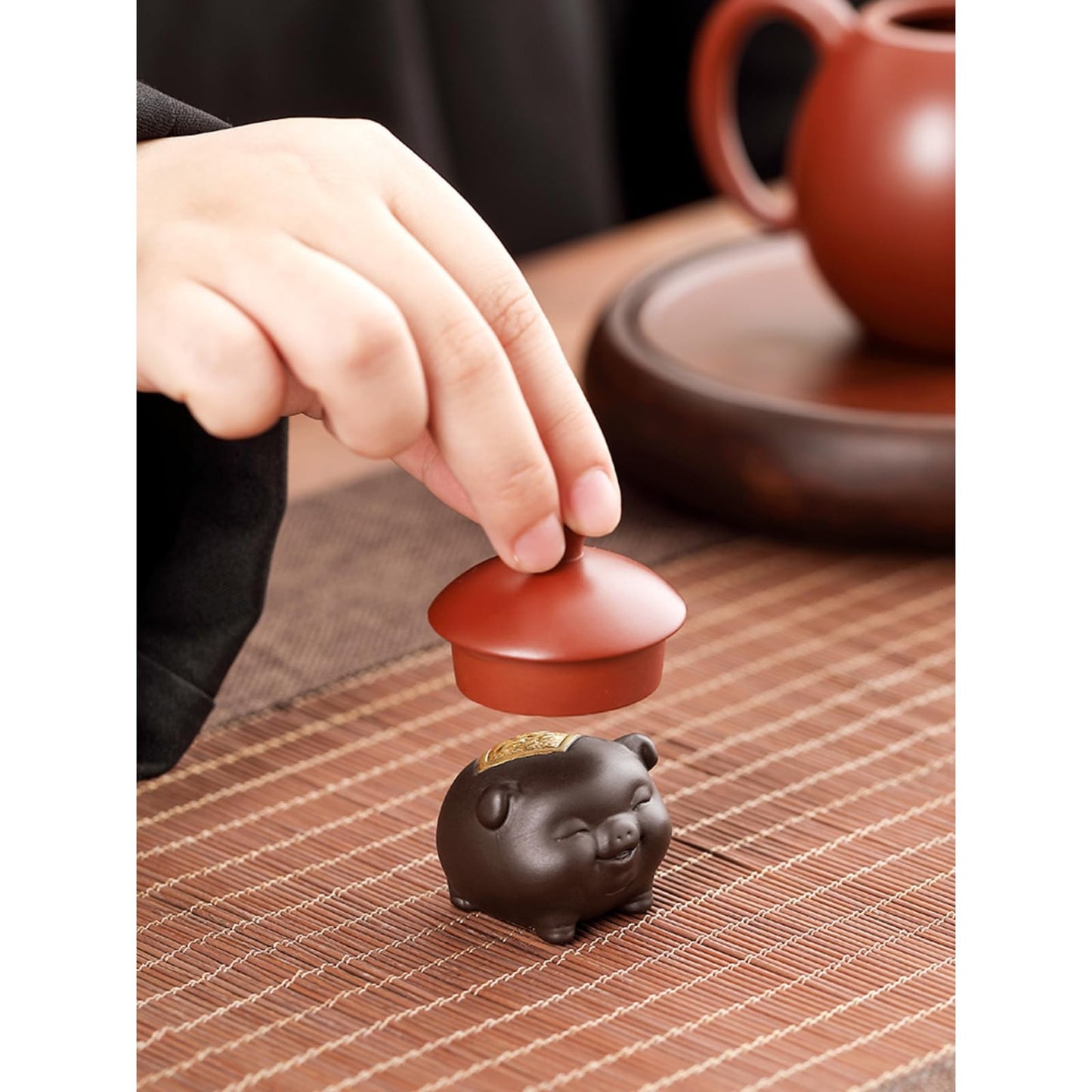 Piggy Tea Pet 4.4cm 1.7in Teapot Cover Holder Kung Fu Tea Tray Accessories