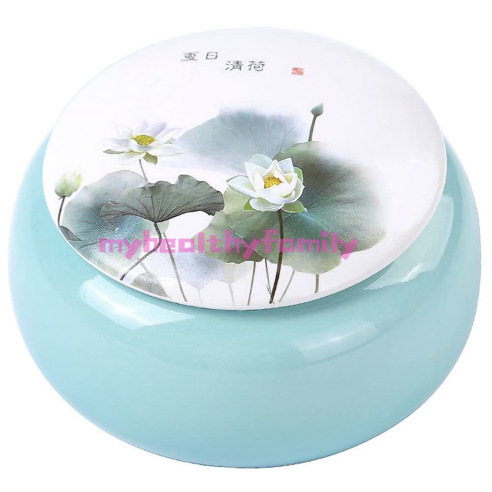 13cm Ceramic Lotus Pattern Tea Caddy Ceramic Puer Tea Jar Portable Tea Set