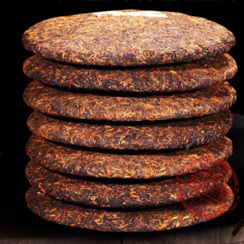 357g Authentic Pu Erh Tea Cake Ripe Tea Yunnan Qizi Cake Tea Ancient Tree Tea
