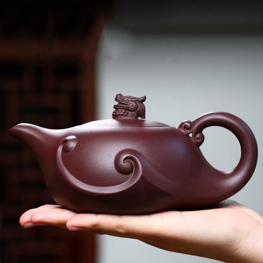 420ml Yixing Purple Clay Kettle Handmade Teapot Tea Set Tea Ceremony Home Decor