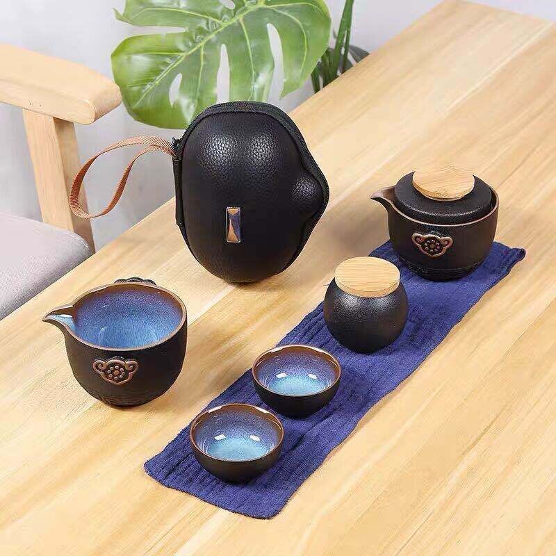 Outdoor Travel Tea Set Tea Set Ceramic Portable Teapot Porcelain Teaset Gaiwan