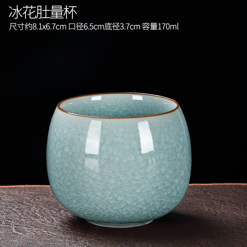 Ru Kiln Cup Kung Fu Tea Cup Ceramic Tea Cup Tea Set Ice Cracked Cup For Puer Tea