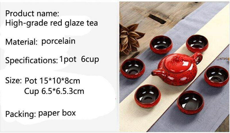 7Pcs Ceramic Tea Sets Taiwan Crack 6 Tea Cups 1 Tea Pot Kung Fu Tea Set Creative