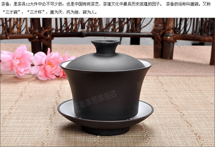 Chinese Yixing Tea Set Zisha Tea Cup with Lid Saucer Gaiwan Simple Usage for Tea