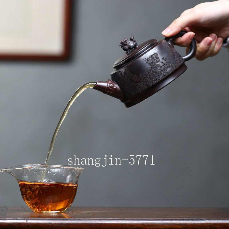 Original Ore Real Yixing Zisha Clay Tea Pot Hand Carved Chinese Master Pot China