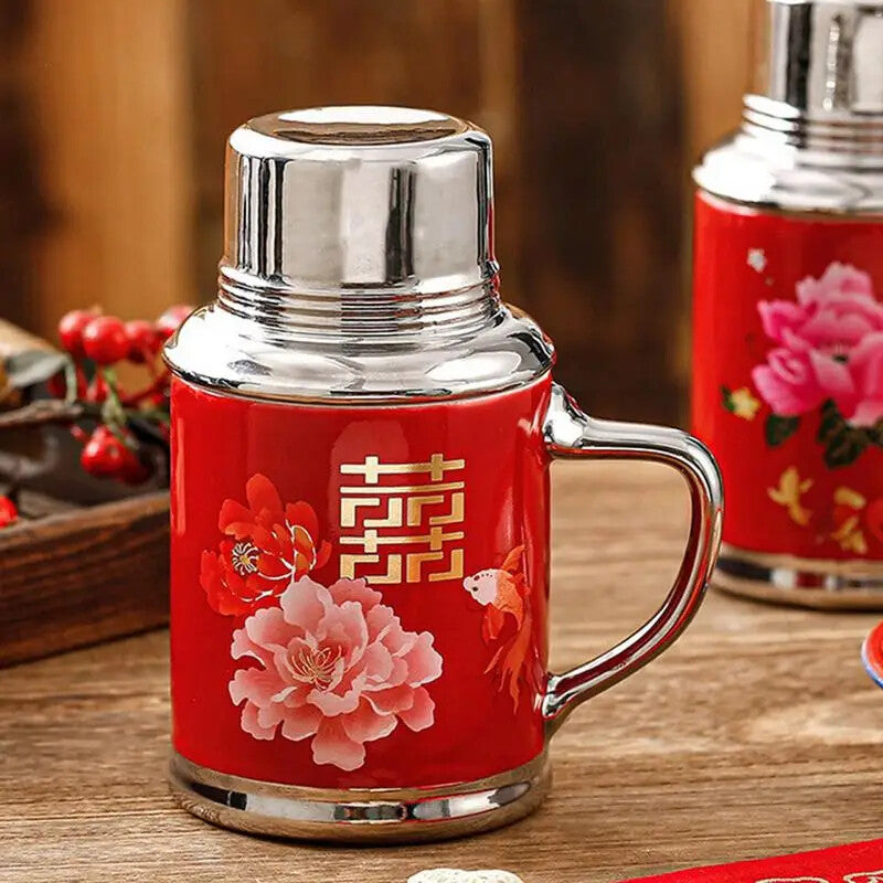 Traditional Chinese Ceramic Tea Cups Tea Mug with Lid Retro Tea Cup