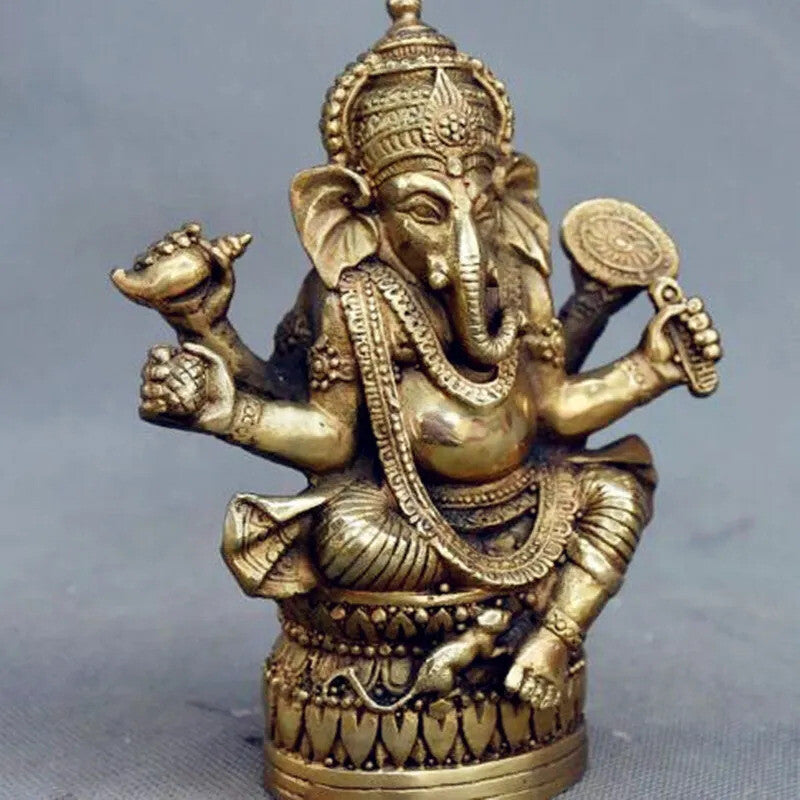 Tibetan Buddhism Brass Ganesha Ganapati Ganesh Lord God Elephant Buddha Statue