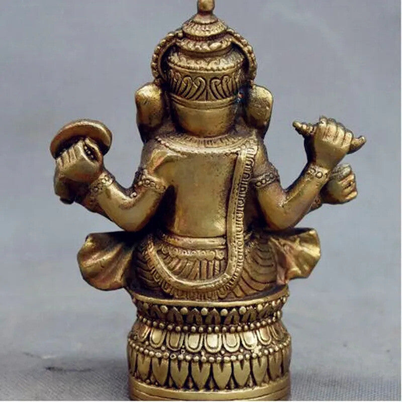 Tibetan Buddhism Brass Ganesha Ganapati Ganesh Lord God Elephant Buddha Statue