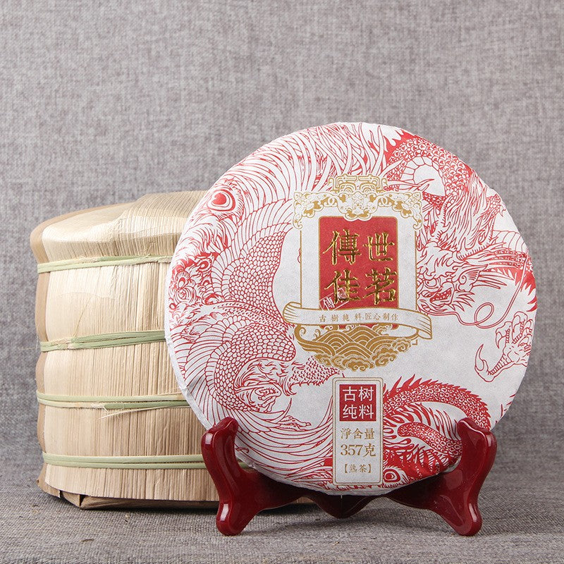 357g Premium Pu'er Dark Tea 2020 Classic Ripe Tea Cake Menghai Ancient Tree Tea
