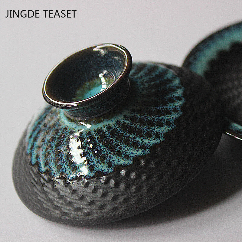 Dehua Kiln change Ceramic Gaiwan Tea cup Handmade Tea tureen Chinese Retro Tea
