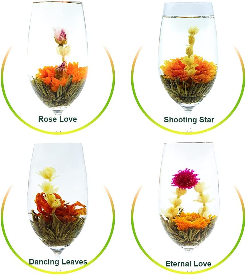TEARELAE Blooming Tea Flowers 12pcs Individually Sealed Flowering Tea Balls