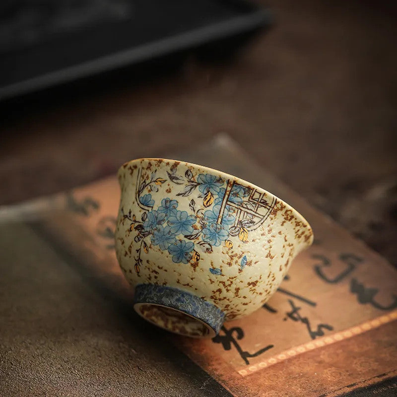 1 Pc 45ml Chinese Handmade Flowers Ceramic Teacup Vintage Tea Bowl Cup Teaware