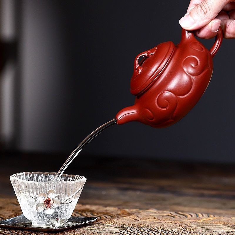 Yixing Zisha Teapot Handmade Dahongpao Clay Ruyi Tea Pot 200ml Kung Fu Tea