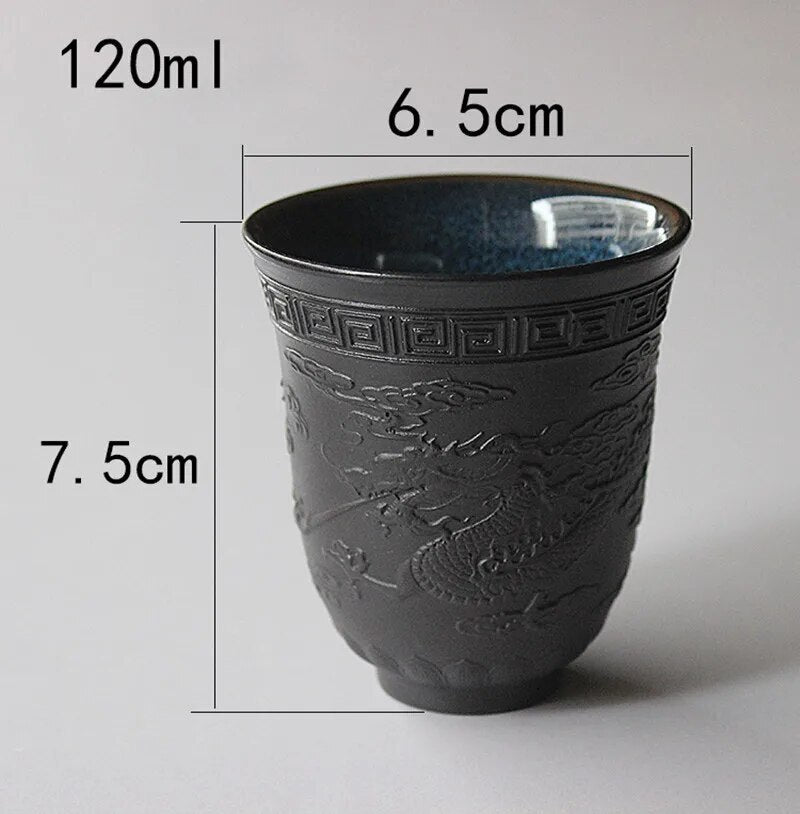 Dragon and Phoenix Tea Cup Handmade Kungfu Teacup Pu'er Tea Cup Drinkware