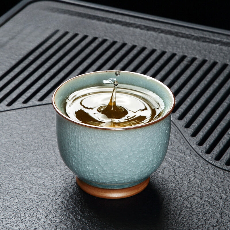 Ru Kiln Cup Kung Fu Tea Cup Ceramic Tea Cup Tea Set Ice Cracked Cup For Puer Tea