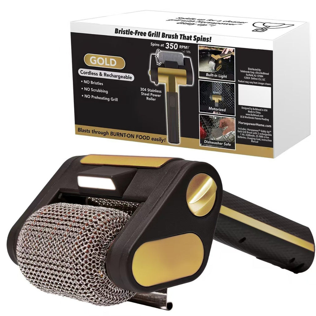 Electric Grill Cleaner Bristle Free, Bristle-Free Spinning Grill Brush
