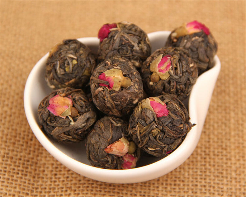500g Herbal Tea Handmade FlowerRose Tea Chinese Ancient Tree Puer Tea Green Food