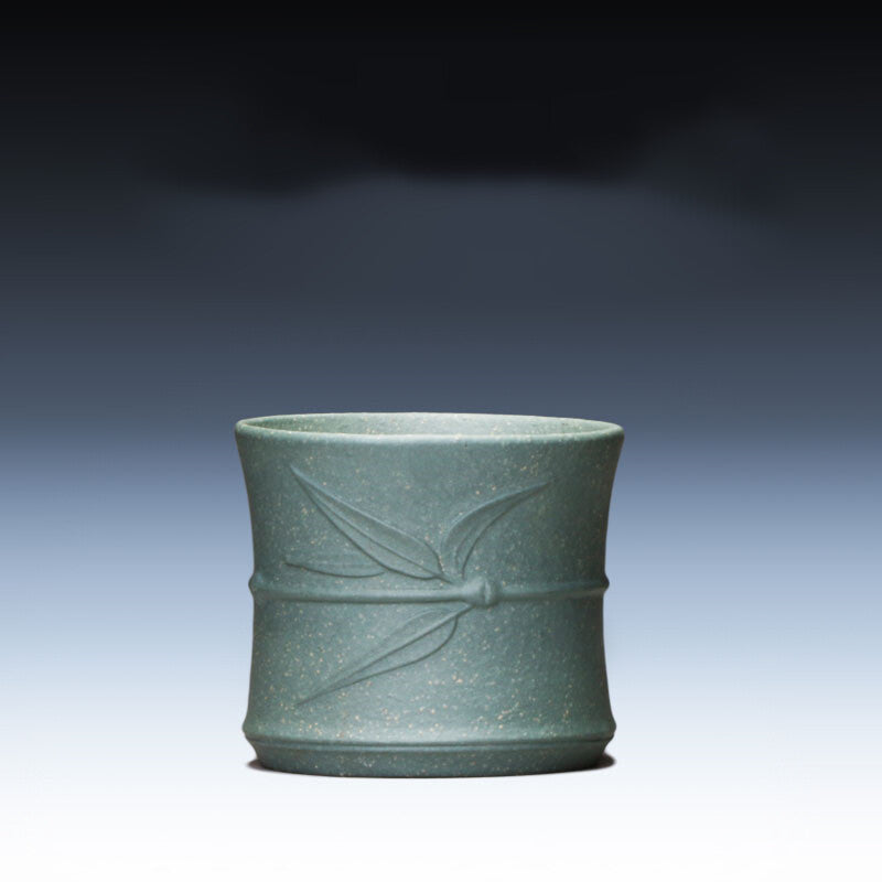 Puer Tea Real Yixing Zisha Tea Cup Marked Bamboo Relief Master Cup Of Tea China