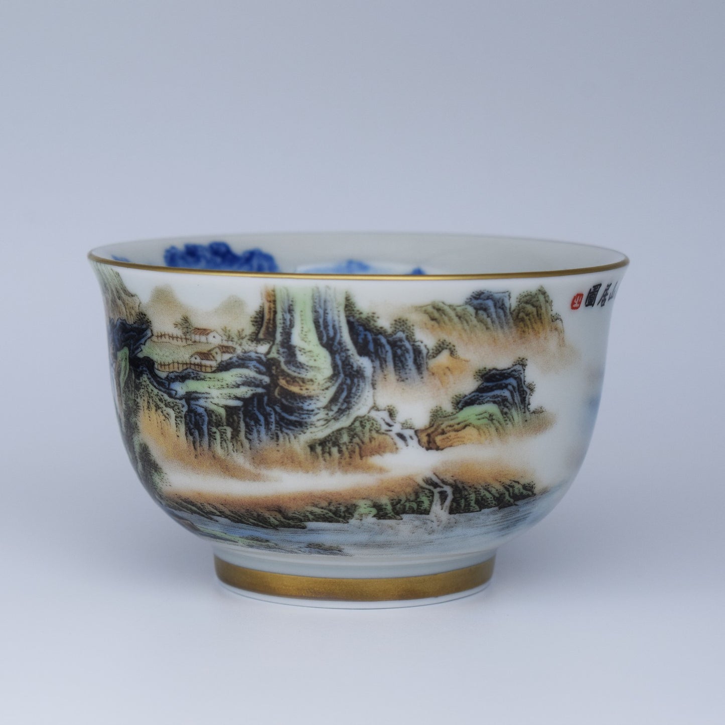 Tea Cup Gongfu Tea Cup Chinese Classical Landscape Painting Teacup 125 ML Big