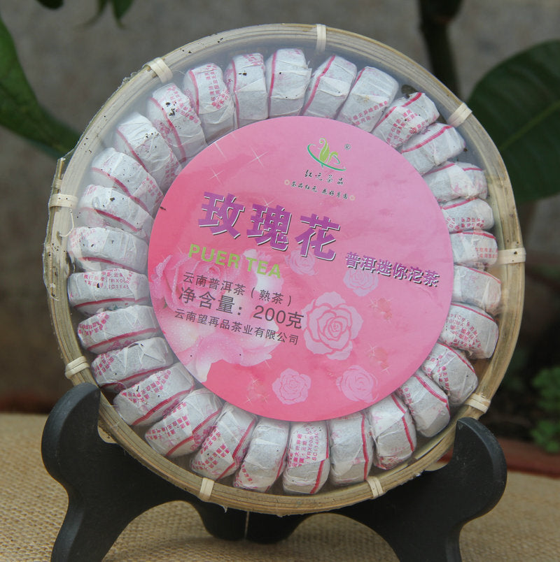 Hongyuan Tea Pu'er Tea Mini TuoCha [Rose Tuo] Cooked Tea 200g In Bamboo Packed