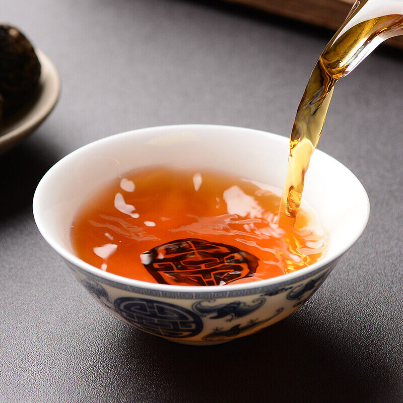 Handmade Pearl ManSong SaiHong Tea Ancient Ripe puerh Tea Mini Pu'er Tea-