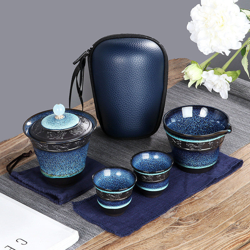 Chinese Kung Fu Travel Tea Set Ceramic Teapot Teacup Teaset Set Tea Ceremony