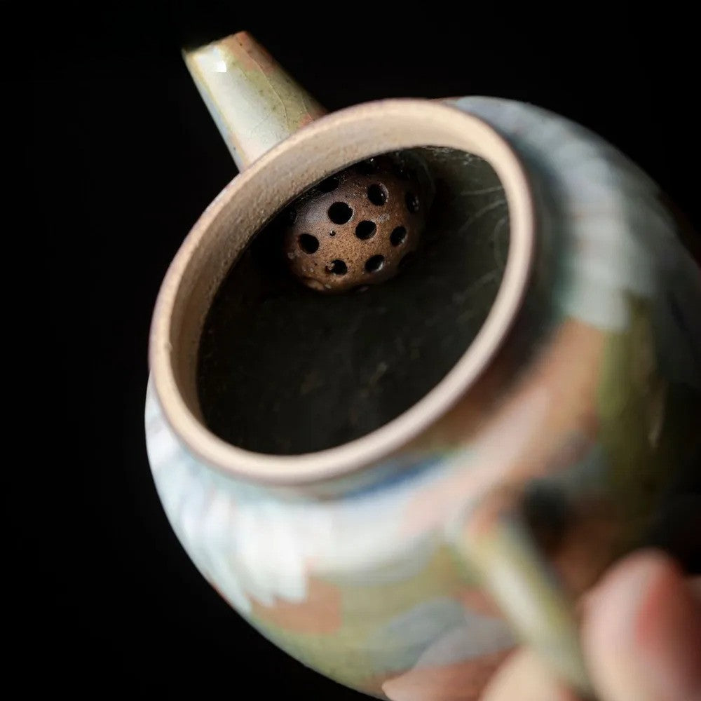 Cracked Glaze Hand-painted Tea Pot Handmade Teapot Tea Soaking Kettle