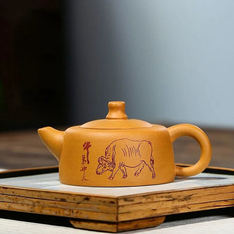 Yixing Purple Clay Teapot Handmade Ball Hole Filter Xishi Tea Pot Zisha Tea Set