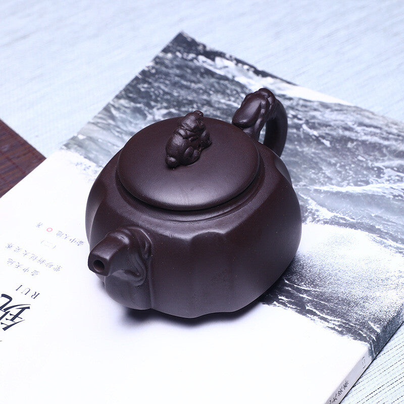 On Big Sales Yixing Zisha Purple Clay Tea Pot 260ml Lucky Animal Statue Marked