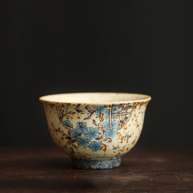 1 Pc 45ml Chinese Handmade Flowers Ceramic Teacup Vintage Tea Bowl Cup Teaware