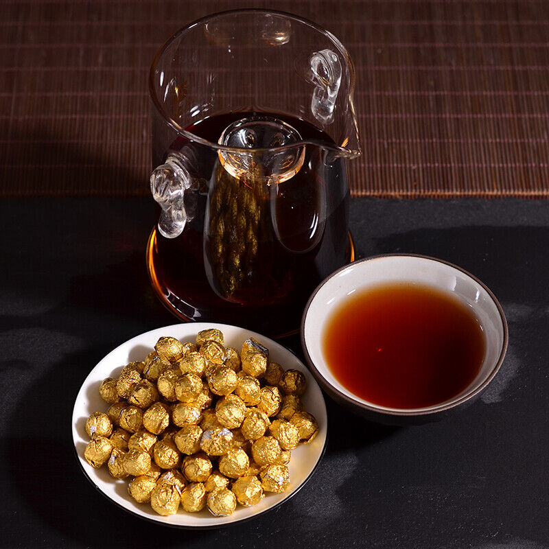 Yunnan Ripe Tea Gold Tin Foil Packing Gift Box Resin Tea Pu'er Tea Cream