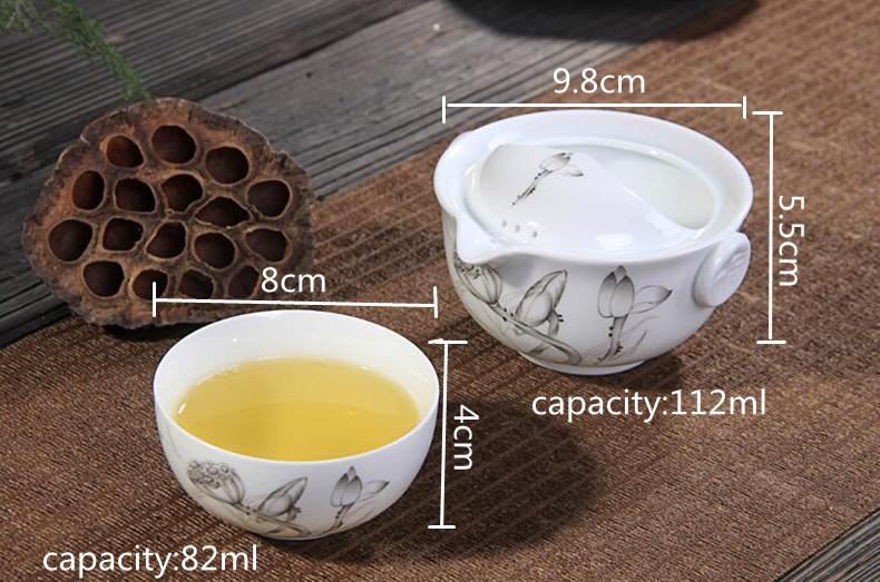 Tea Set Include 1 Pot 1 Cup Elegant Gaiwan Easy Teapot Kettle Porcelain Tea Pot