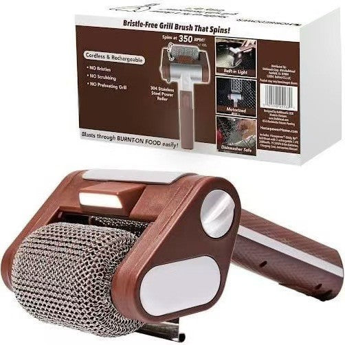 Electric Grill Cleaner Bristle Free, Bristle-Free Spinning Grill Brush