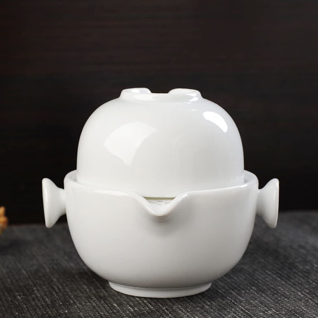 Convenient Teapot Tea Cup Porcelain Teacup Glazed Travel Tea Set Kuaike Cups