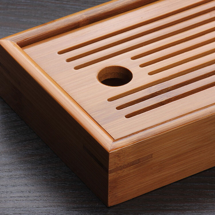 Chinese Bamboo Tea Tray Solid Bamboo Tea Board Kung Fu Tea Tools for Cup Tray