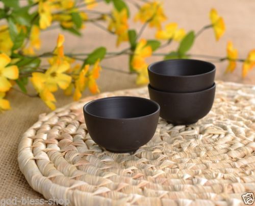 10pcs Chinese Yixing Pure Zisha Stoneware Tea Set Tea Cup Black Marked Teacup