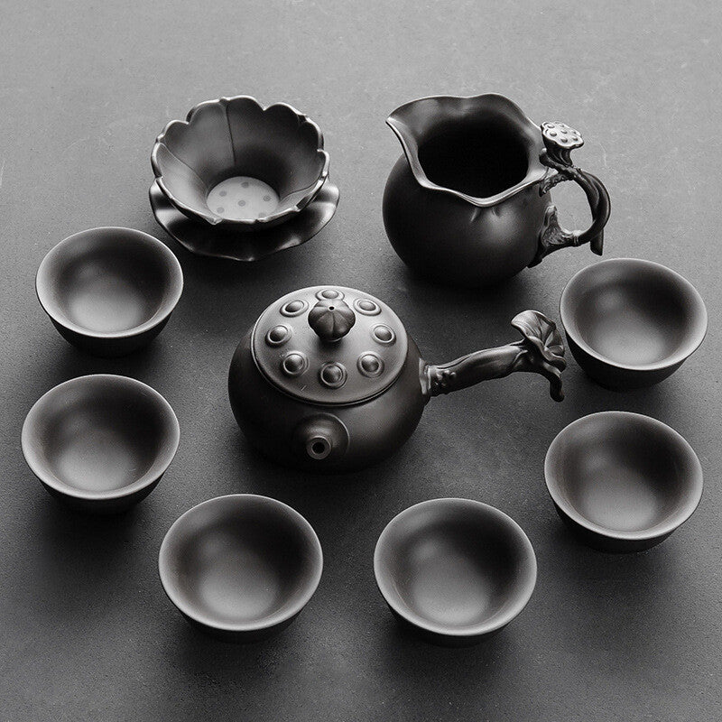 Complete Tea Set True Yixing Zisha Tea Pot Pitcher Matching Tea Cup Filter Net