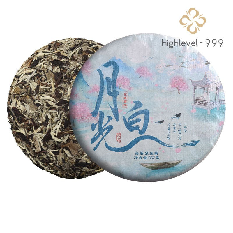 357g Moonlight White Tea Cake Yunnan Ancient Tree White Tea Aged White Tea