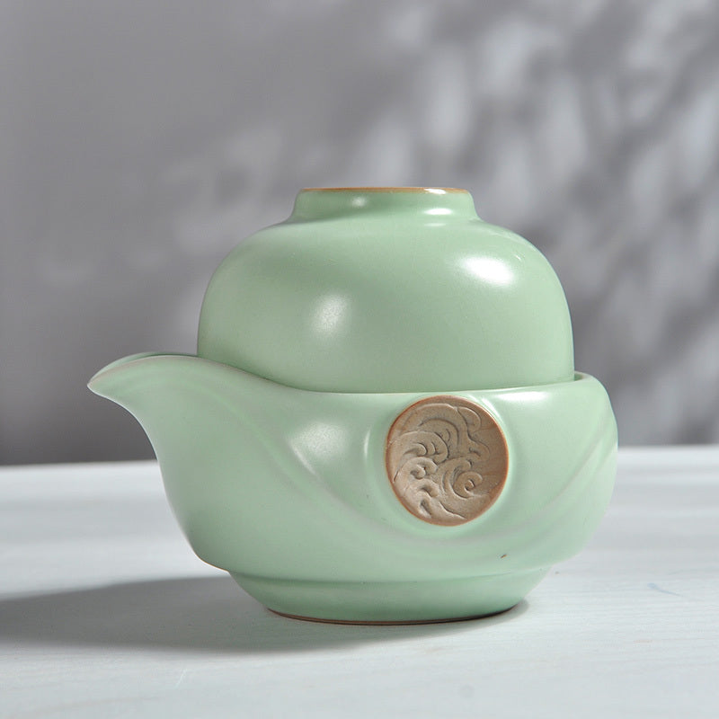 Portable Tea Set Porcelain Tea Pot With Cup For Courtyard Tea Set Travel Tea Set