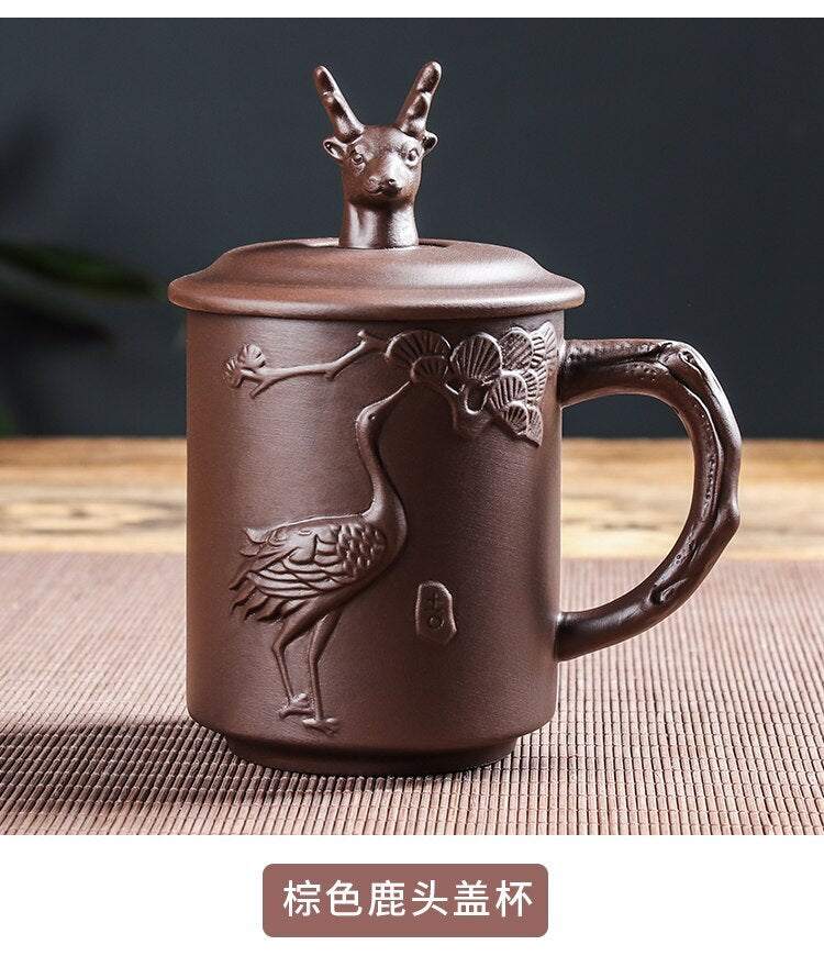 Yixing Zisha Tea Cup with Lid Office Cup Master Teacup Kungfu Teaset Ceramic