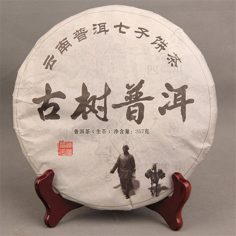 C-PE004 China puer tea 357g cake pu erh raw spring tea handmade fermented leaf