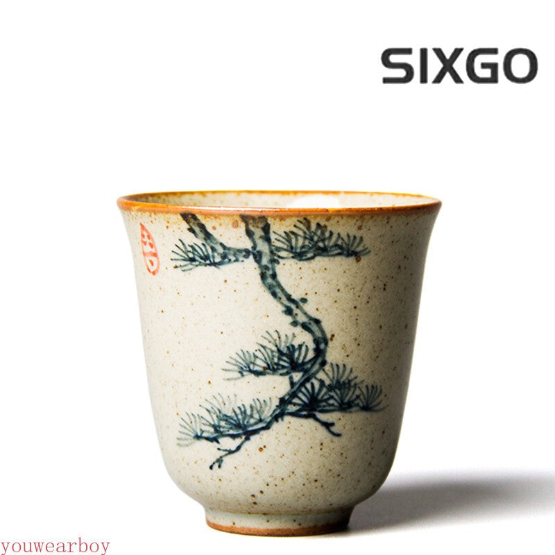 Hand Painted Pine Pottery Jingdezhen Tea Cup Set Teaware for Tea Ceremony