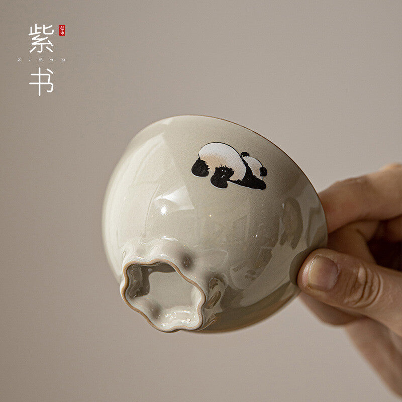 Panda Flower Ceramic Master Cup Tea Cup Kung Fu Tea Set Tea Drinking
