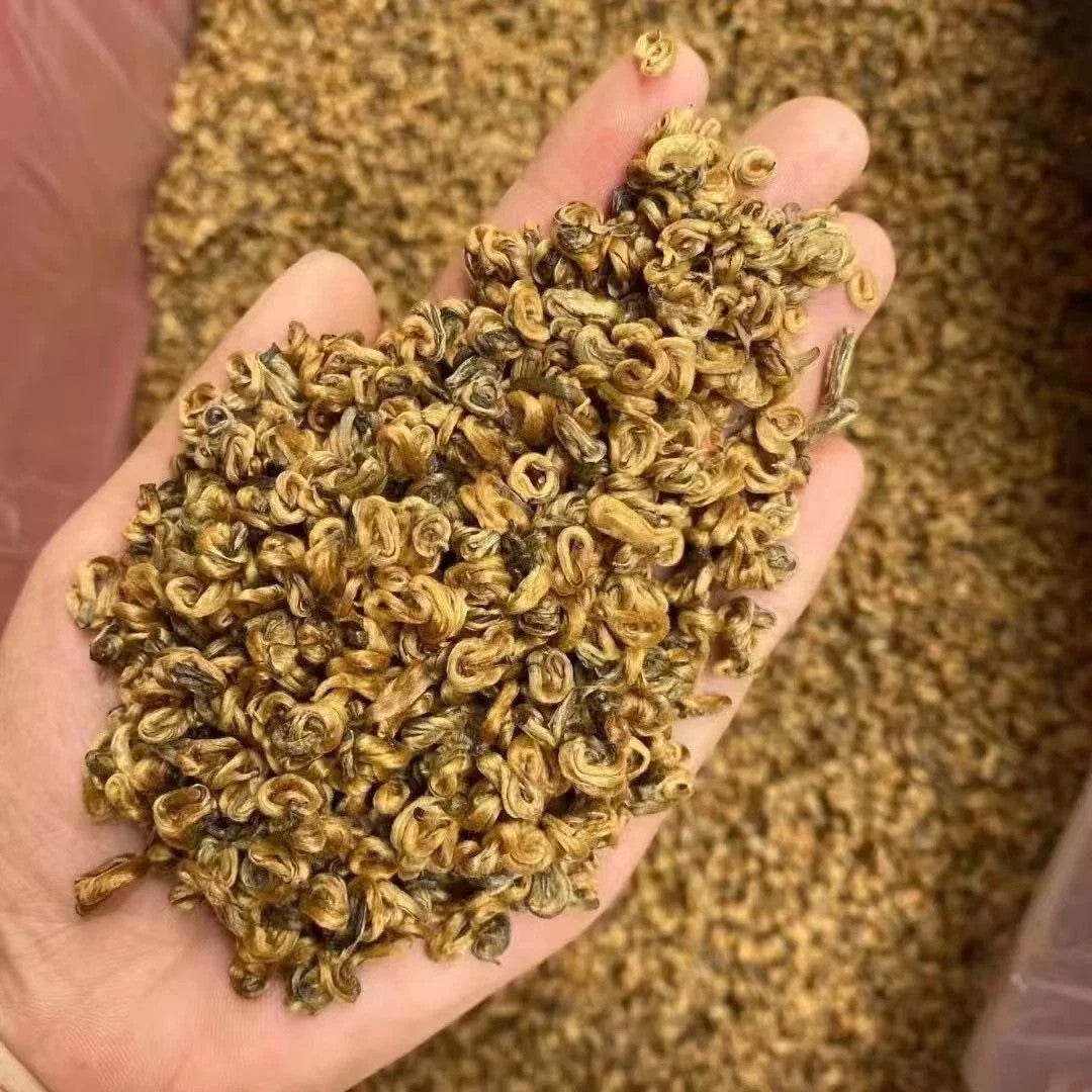 250g Yunnan golden snail black Tea BiLuoChun black tea,Dian Hong JinSi Snail tea