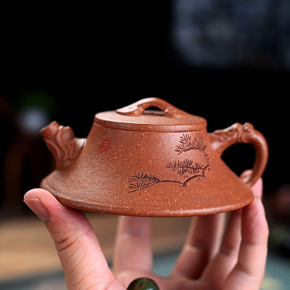 100ml Yixing Purple Clay Pine Tree Pattern Teapot Tea Set Kung Fu Tea Ceremony