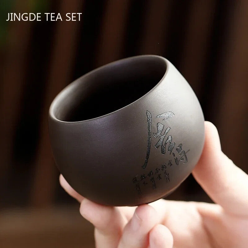 Chinese Yixing Purple Clay Teacup Oolong Tea Handmade Boutique Tea Cup Single