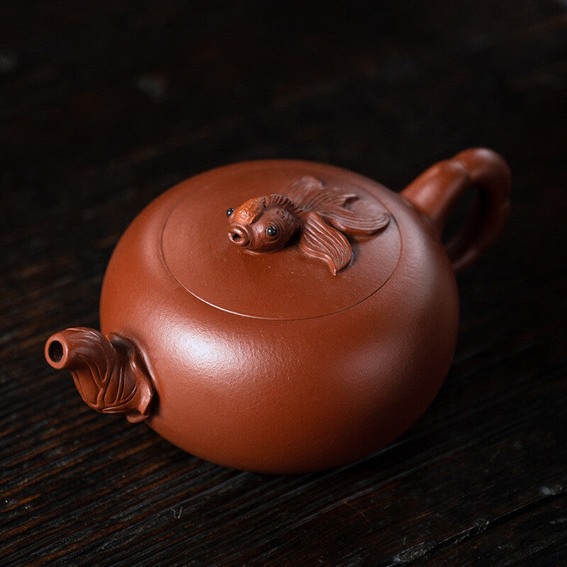 Handmade Tea Pot Real Yixing Zisha Dahongpao Clay Boutique Pot 9 Infuser Holes 270ml